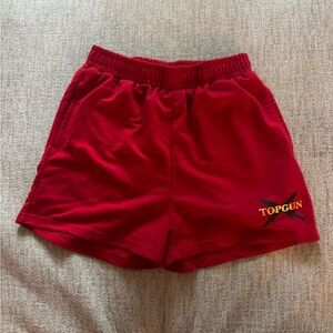 red tglc spartan lounge shorts